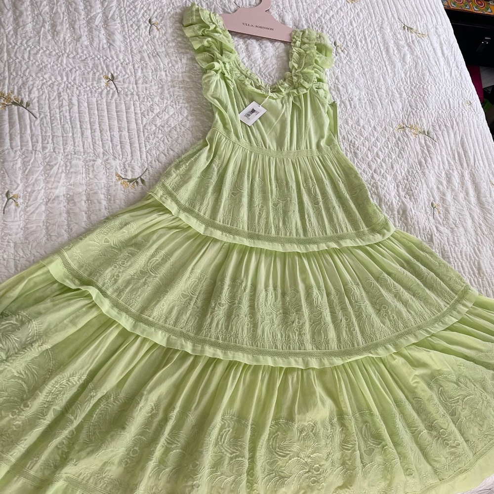Ulla Johnson Lime Green Midi Dress